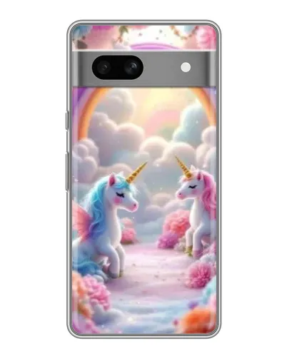 Чохол для Google Pixel 7A з картинкою «Веселка і єдинороги»