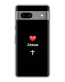 Чохол для Google Pixel 7A з картинкою «Серце - Jesus»