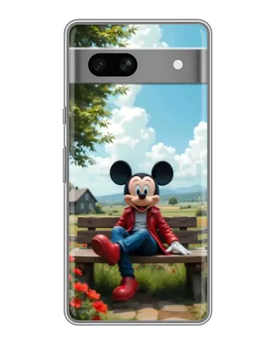 Чохол для Google Pixel 7A з картинкою «Міккі на лавці»