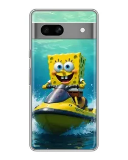 Чохол для Google Pixel 7A з картинкою «Спанч Боб на гідроциклі»