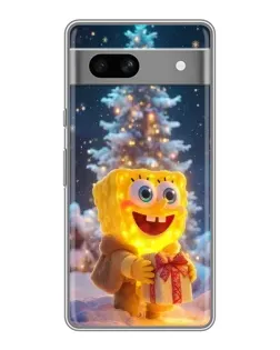 Чохол для Google Pixel 7A з картинкою «Різдвяний Спанч Боб»