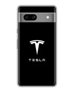 Чехол для Google Pixel 7A с картинкой «Tesla White Logo»