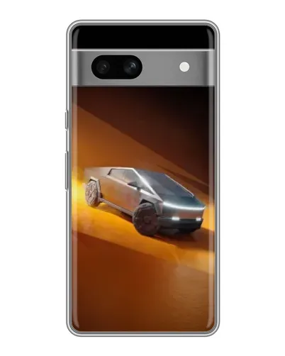 Чехол для Google Pixel 7A с картинкой «Cybertruck в пустыне»