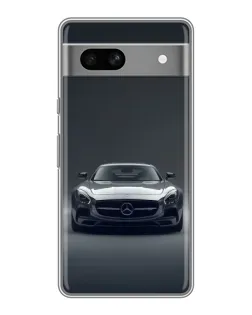 Чехол для Google Pixel 7A с картинкой «Mercedes на черном»