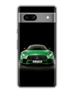 Чехол для Google Pixel 7A с картинкой «Mercedes — неоновый лого»
