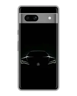 Чехол для Google Pixel 7A с картинкой «Mercedes — силуэт авто»
