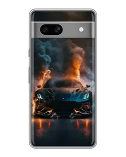 Чехол для Google Pixel 7A с картинкой «Lamborghini дымная эстетика»