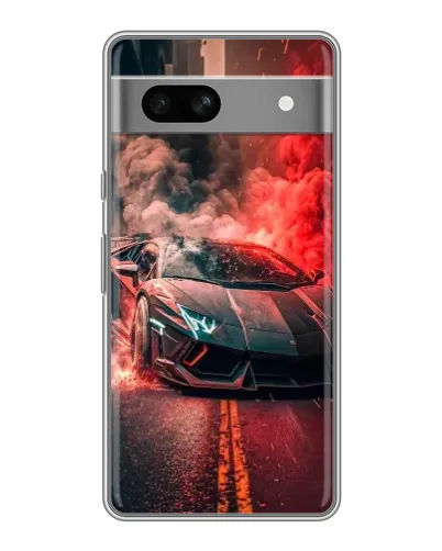 Чехол для Google Pixel 7A с картинкой «Lamborghini красный дым»
