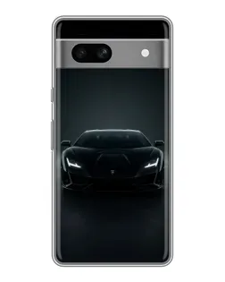 Чехол для Google Pixel 7A с картинкой «Черный Lamborghini Aventador»