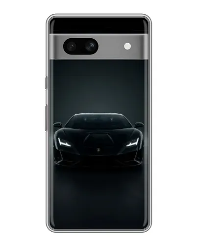Чехол для Google Pixel 7A с картинкой «Черный Lamborghini Aventador»