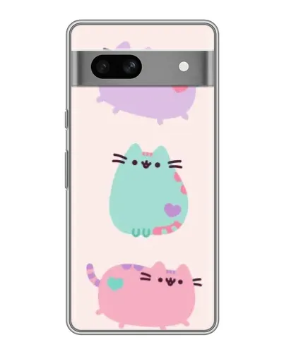 Чохол для Google Pixel 7A з картинкою «Pusheen тріо»