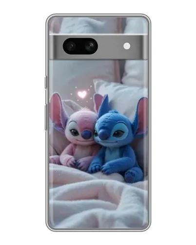Чехол для Google Pixel 7A с картинкой «Плюшевые Стич Ангел»