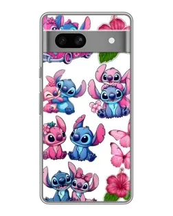 Чехол для Google Pixel 7A с картинкой «Стикеры Stitch и Angel»