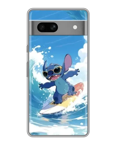 Чехол для Google Pixel 7A с картинкой «Стич на волне»