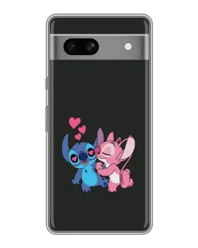 Чехол для Google Pixel 7A с картинкой «Анжел целует Стича»