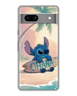 Чехол для Google Pixel 7A с картинкой «Стич на серфе»