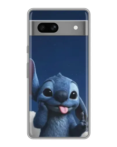 Чехол для Google Pixel 7A с картинкой «Стич в облаках»