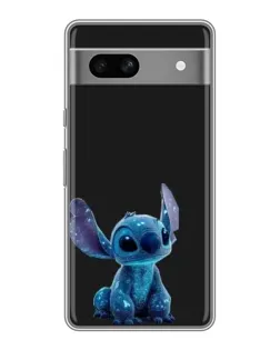 Чехол для Google Pixel 7A с картинкой «Стич на черном»