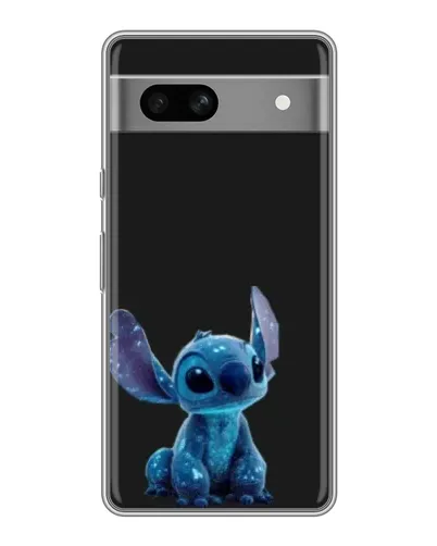 Чехол для Google Pixel 7A с картинкой «Стич на черном»