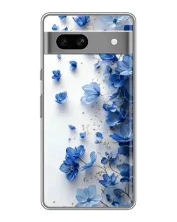 Чехол для Google Pixel 7A с картинкой «Голубой цветочный каскад»