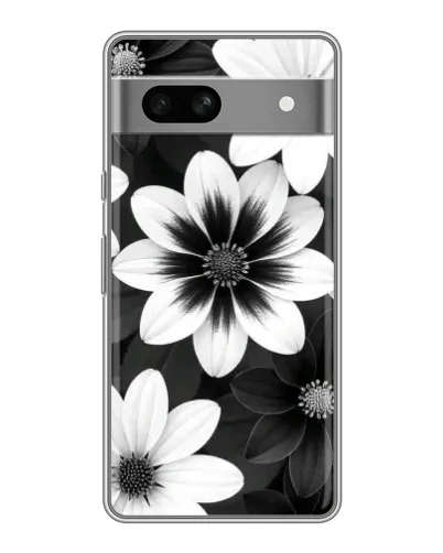 Чехол для Google Pixel 7A с картинкой «Монохромные астры»