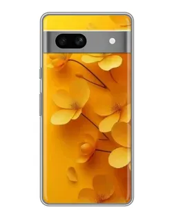 Чехол для Google Pixel 7A с картинкой «Золотые лепестки»