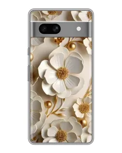 Чехол для Google Pixel 7A с картинкой «Белие бумажние  цвети»