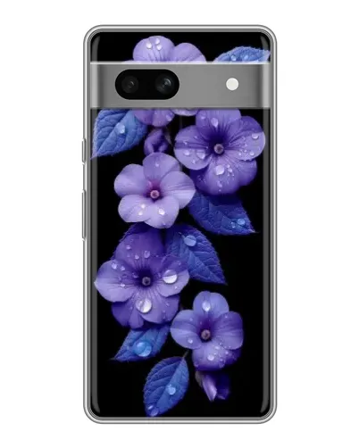 Чехол для Google Pixel 7A с картинкой «Фиолетовые цветы с росою»