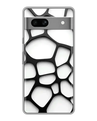 Чехол для Google Pixel 7A с картинкой «Белая объемная сетка»