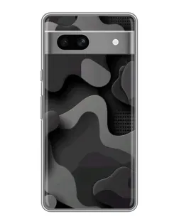 Чехол для Google Pixel 7A с картинкой «Темный абстрактный камуфляж»