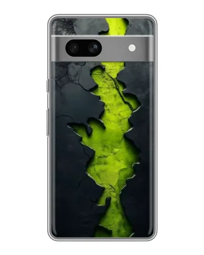 Чехол для Google Pixel 7A с картинкой «Салатовый разлом скалы»