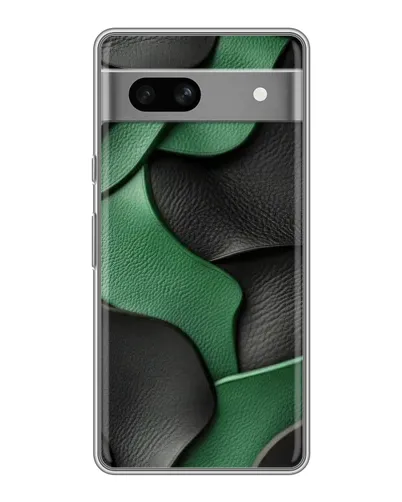 Чехол для Google Pixel 7A с картинкой «Зеленые кожаные волны»
