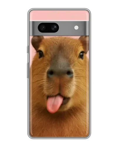 Чохол для Google Pixel 7A з картинкою «Капібара з язиком»