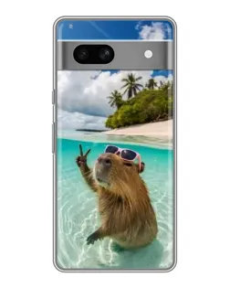 Чохол для Google Pixel 7A з картинкою «Капібара на морі»