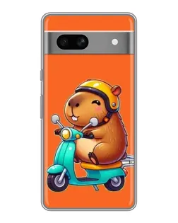 Чохол для Google Pixel 7A з картинкою «Капібара на скутері»