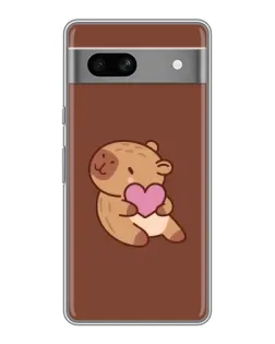 Чохол для Google Pixel 7A з картинкою «Капібара з серцем»