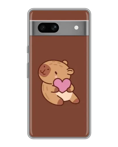 Чохол для Google Pixel 7A з картинкою «Капібара з серцем»