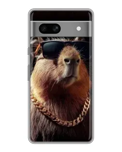 Чохол для Google Pixel 7A з картинкою «Капібара золотий ланцюг»