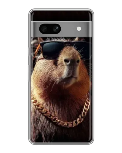 Чохол для Google Pixel 7A з картинкою «Капібара золотий ланцюг»