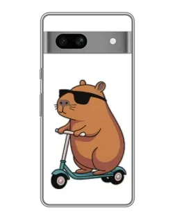 Чохол для Google Pixel 7A з картинкою «Капібара на самокаті»