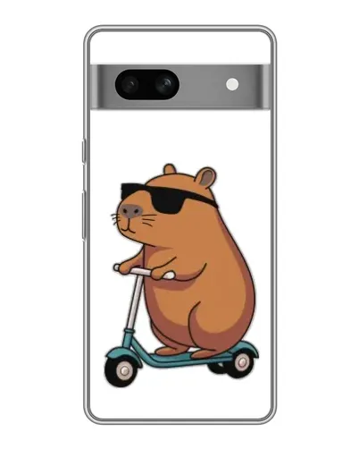 Чохол для Google Pixel 7A з картинкою «Капібара на самокаті»