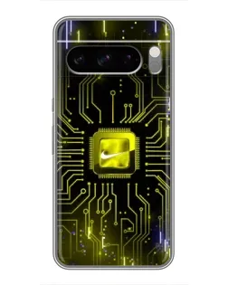Чехол для Google Pixel 8 Pro с картинкой «Nike — золотая искра»
