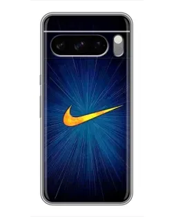 Чехол для Google Pixel 8 Pro с картинкой «Синий пульс Nike»