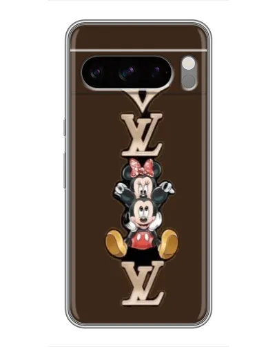 Чехол для Google Pixel 8 Pro с картинкой «LV и Микки Маус»
