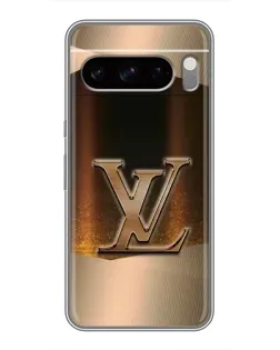 Чехол для Google Pixel 8 Pro с картинкой «LV — золотое сияние»