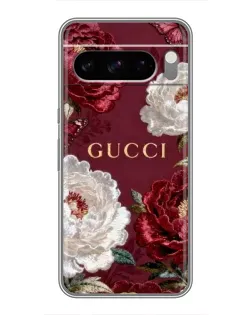 Чохол для Google Pixel 8 Pro з картинкою «Gucci — бордові троянди»