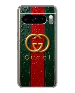 Чохол для Google Pixel 8 Pro з картинкою «Gucci — фірмова смуга та золото»