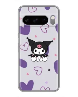 Чохол для Google Pixel 8 Pro з картинкою «Kuromi та лавандові серця»