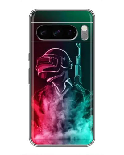 Чехол для Google Pixel 8 Pro с картинкой «PUBG — огненный воин»