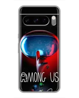 Чехол для Google Pixel 8 Pro с картинкой «Красный импостер — макро»
